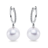 Ohrschmuck 18 kt WG, 20 Brill. 0,17 ct, TW-si, 2 SW weiß 10,5 mm