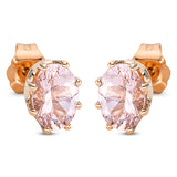 Ohrstecker 18 kt RG, 2 Morganit 1,30 ct rosa