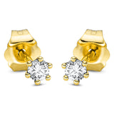 Ohrstecker 18 kt GG, 2 Brill. 0,17 ct, TW-si