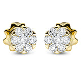 Ohrstecker 18 kt GG, 2 Brill. 0,16 ct, TW-si, 12 Brill. 0,32 ct, TW-si