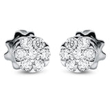 Ohrstecker 18 kt WG, 2 Brill. 0,16 ct, TW-si, 12 Brill. 0,35 ct, TW-si