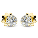 Ohrstecker 18 kt GG, 2 Brill. 0,11 ct, TW-si, 12 Brill. 0,19 ct, TW-si