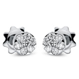 Ohrstecker 18 kt WG, 2 Brill. 0,11 ct, TW-si, 12 Brill. 0,20 ct, TW-si