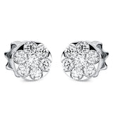 Ohrstecker 18 kt WG, 2 Brill. 0,19 ct, TW-si, 12 Brill. 0,53 ct, TW-si