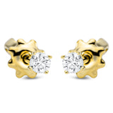 Ohrstecker 18 kt GG, 2 Brill. 0,12 ct, TW-si