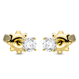 Ohrstecker 18 kt GG, 2 Brill. 0,20 ct, TW-si