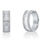 Creolen 18 kt WG, 36 Bag. 1,66 ct, TW-si, 68 Brill. 0,53 ct, TW-si