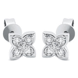 Ohrstecker 18 kt WG, 8 Brill. 0,23 ct, TW-si, 2 Brill. 0,03 ct, TW-si