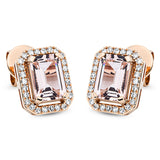 Ohrstecker 18 kt RG, 54 Dia. 0,20 ct, TW-si, 2 Morganit 1,82 ct rosa
