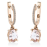 Ohrschmuck 18 kt RG, 30 Dia. 0,09 ct, TW-si, 2 Morganit 2,11 ct rosa