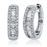 Creolen 18 kt WG, 20 Bag. 0,44 ct, TW-si, 44 Brill. 0,30 ct, TW-si