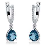 Ohrschmuck 18 kt WG, 24 Dia. 0,07 ct, TW-si, 2 Topase 2,45 ct Lond. blue
