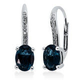 Ohrschmuck 18 kt WG, 18 Dia. 0,05 ct, TW-si, 2 Topase 1,68 ct Lond. blue