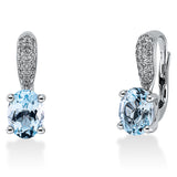 Creolen 18 kt WG, 40 Brill. 0,15 ct, TW-si, 2 Topase 3,20 ct sky blue