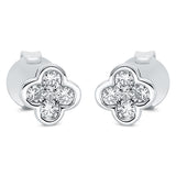 Ohrstecker 18 kt WG, 8 Brill. 0,32 ct, TW-si, 2 Brill. 0,05 ct, TW-si