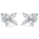 Ohrstecker 18 kt WG, 8 Nav. 1,28 ct, TW-si