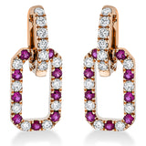 Ohrschmuck 18 kt RG, 28 Brill. 0,43 ct, TW-vsi/si, 18 Rubine 0,32 ct rot