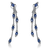 Ohrschmuck 18 kt WG, 118 Brill. 1,89 ct, TW-vsi/si, 12 Saphire 4,79 ct blau