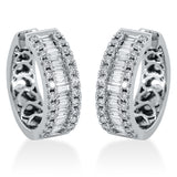 Creolen 18 kt WG, 32 Trap. 0,81 ct, TW-si, 48 Brill. 0,69 ct, TW-si