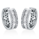 Creolen 18 kt WG, 26 Trap. 0,34 ct, TW-si, 40 Brill. 0,34 ct, TW-si