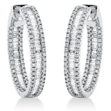 Creolen 18 kt WG, 110 Bag. 1,13 ct, TW-si, 164 Brill. 0,85 ct, TW-si