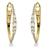 Creolen 18 kt GG, 10 Brill. 0,37 ct, TW-si, 28 Brill. 0,14 ct, TW-si