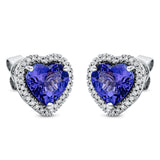 Ohrstecker 14 kt WG, 56 Brill. 0,21 ct, TW-si, 2 Tansanit 4,56 ct blau