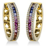 Creolen 18 kt GG, 28 Princ. 0,81 ct, TW-si, 96 Brill. 0,25 ct, TW-si