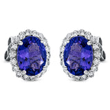Ohrstecker 18 kt WG, 36 Brill. 0,66 ct, TW-si, 2 Tansanit 4,71 ct blau