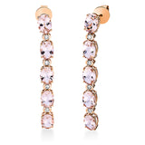 Ohrschmuck 18 kt RG, 8 Brill. 0,23 ct, TW-si, 10 Morganit 6,50 ct rosa