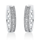 Creolen 18 kt WG, 14 Princ. 0,42 ct, TW-si, 16 Bag. 0,14 ct, TW-si, 80 Brill. 0,33 ct, TW-si