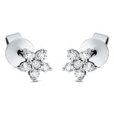 Ohrstecker 18 kt WG, 12 Brill. 0,13 ct, TW-si