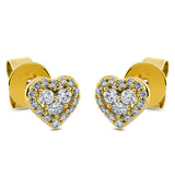 Ohrstecker 18 kt GG, 28 Brill. 0,09 ct, TW-si1, 2 Princ. 0,04 ct, TW-si1, 4 Brill. 0,07 ct, TW-si1