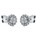 Ohrstecker 18 kt WG, 24 Brill. 0,31 ct, TW-si, 2 Brill. 0,80 ct, TW-pi, 24 Brill. 0,07 ct, TW-si