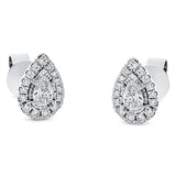 Ohrstecker 18 kt WG, 20 Brill. 0,11 ct, TW-si, 2 Tropfen 0,30 ct, TW-si, 10 Brill. 0,11 ct, TW-si