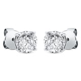 Ohrstecker 18 kt WG, 8 Fant-Schl. 0,93 ct, TW-vsi