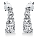 Ohrschmuck 18 kt WG, 2 Oval 0,17 ct, TW-si, 2 Nav. 0,21 ct, TW-si, 78 Brill. 0,51 ct, TW-si