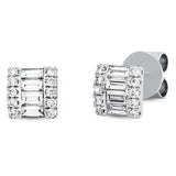 Ohrstecker 18 kt WG, 8 Bag. 0,37 ct, TW-si, 20 Brill. 0,15 ct, TW-si