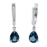 Ohrschmuck 18 kt WG, 2 Topase 2,15 ct Lond. blue