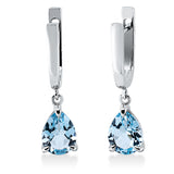 Ohrschmuck 18 kt WG, 2 Topase 2,57 ct sky blue