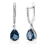 Ohrschmuck 18 kt WG, 18 Dia. 0,07 ct, TW-si, 2 Topase 2,41 ct Lond. blue