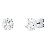 Ohrstecker 18 kt WG, 2 Princ. 0,13 ct, TW-si, 8 Nav. 0,40 ct, TW-si