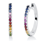 Creolen 18 kt WG, 28 Saphire 0,28 ct fancy