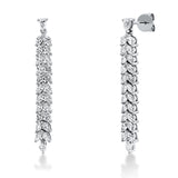 Ohrschmuck 18 kt WG, 2 Tropfen 0,11 ct, TW-si, 46 Nav. 1,53 ct, TW-si