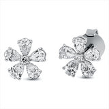 Ohrstecker 18 kt WG, 10 Tropfen 0,95 ct, TW-si, 2 Brill. 0,03 ct, TW-si