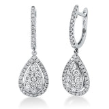 Ohrschmuck 18 kt WG, 92 Brill. 1,24 ct, TW-si