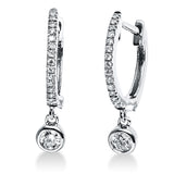Ohrschmuck 18 kt WG, 2 Brill. 0,09 ct, TW-si, 30 Brill. 0,06 ct, TW-si