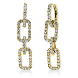 Ohrschmuck 18 kt GG, 62 Brill. 0,94 ct, TW-vsi/si, 36 Saphire 0,73 ct gelb