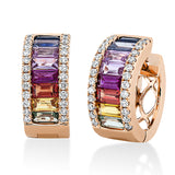 Creolen 18 kt RG, 52 Brill. 0,39 ct, TW-si, 16 Saphire 2,49 ct fancy