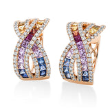 Creolen 18 kt RG, 138 Brill. 0,94 ct, TW-si, 40 Saphire 3,21 ct fancy